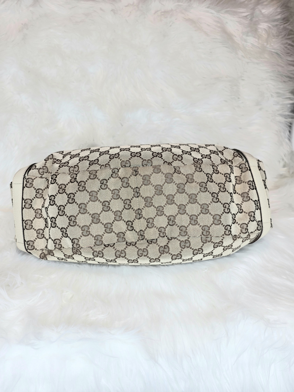 Gucci Abbey Beige GG 2pcs Bag & Wallet Set Monogram Canvas D Ring & Leather Trim - Picture 9 of 17